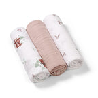 Baby Ono scutec textil din muselina 70x70 cm 3 buc Beige cu ursulet