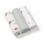 Baby Ono scutec textil din muselina 70x70 cm 3 buc Grey cu arici