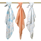 Baby Ono scutec textil din muselina 70x70 cm 3 buc Piersica