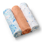 Baby Ono scutec textil din muselina 70x70 cm 3 buc Piersica