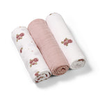 Baby Ono scutec textil din muselina 70x70 cm 3 buc Pudra cu trandafiri