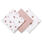 Baby Ono scutec textil din muselina 70x70 cm 3 buc Pudra cu trandafiri