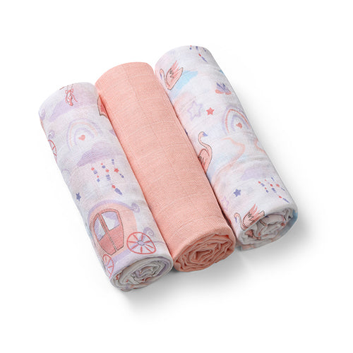 Baby Ono scutec textil din muselina 70x70 cm 3 buc Roz Imagine principală a produsului