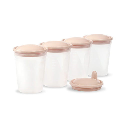 Baby Ono set 4 recipiente pentru lapte cu capac si cioc 0m+