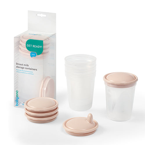 Baby Ono set 4 recipiente pentru lapte cu capac si cioc 0m+ Imagine principală a produsului