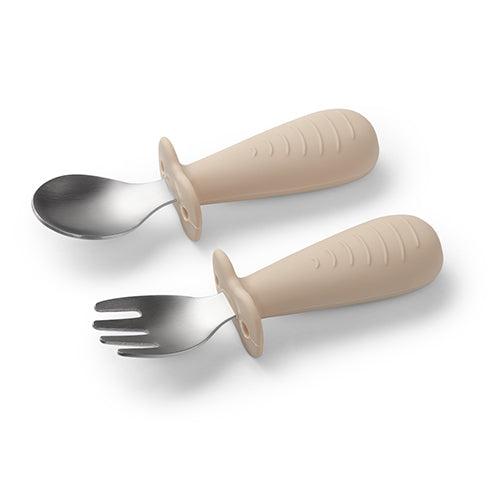 Baby Ono set lingurita si furculita din otel inoxidabil 12m+ Beige