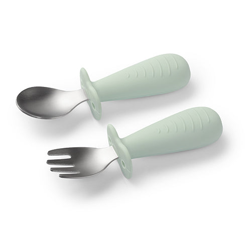 Baby Ono set lingurita si furculita din otel inoxidabil 12m+ Green