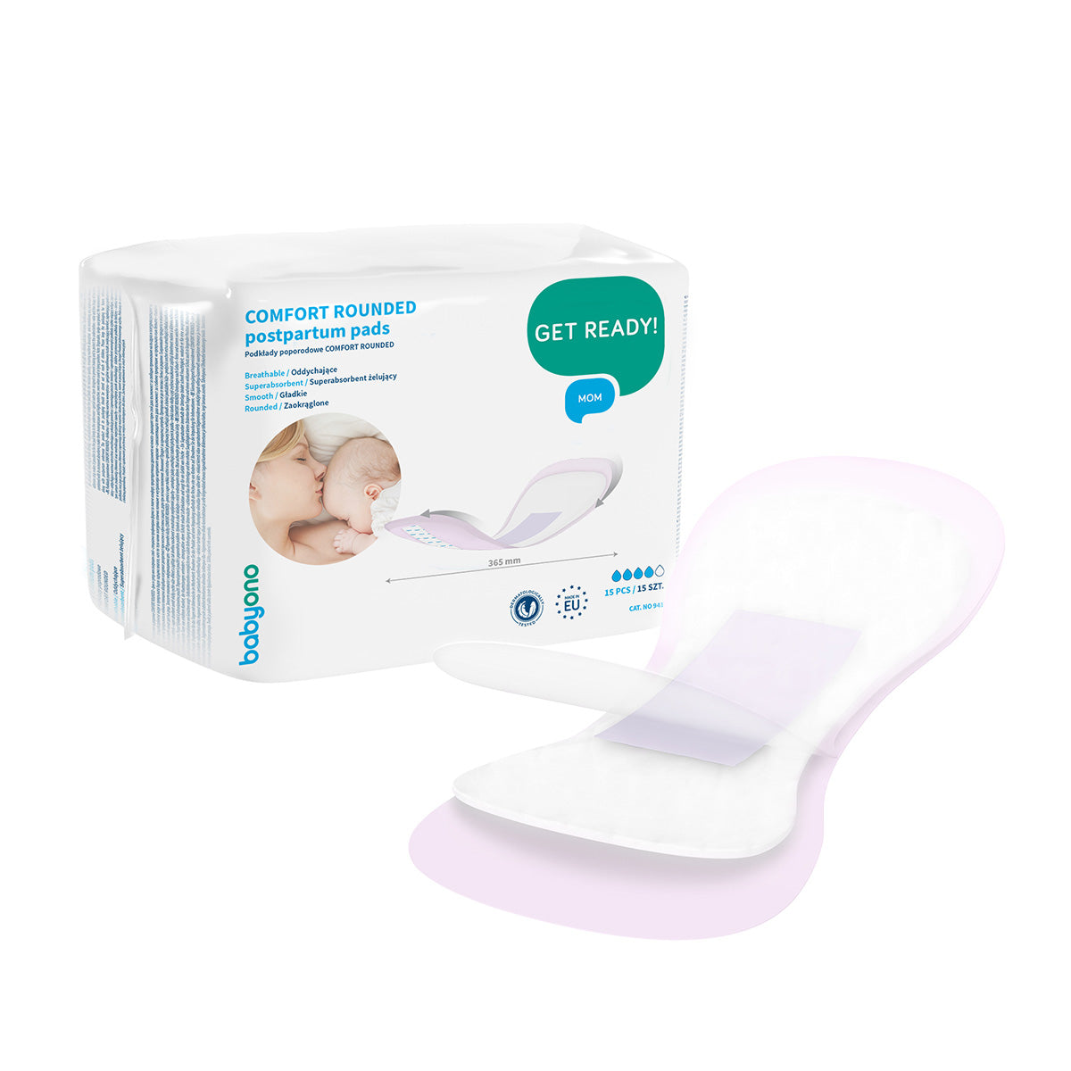 Baby Ono absorbant postnatal COMFORT ROUNDED 15 buc