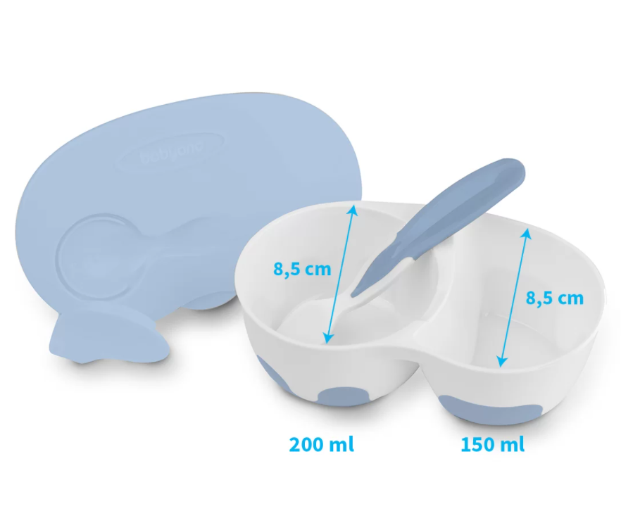 Baby Ono castron compartimentat cu capac si lingurita 6m+ 0 5