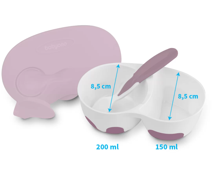 Baby Ono castron compartimentat cu capac si lingurita 6m+0 7