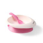 Baby Ono castron cu ventuza si lingurita 6m+, Roz