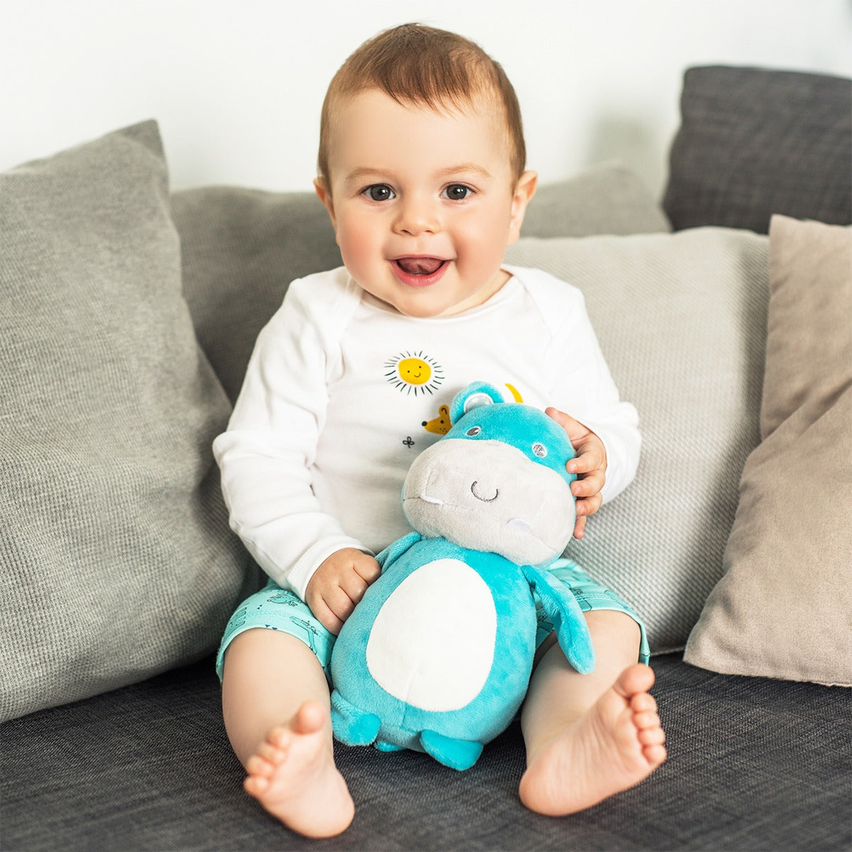 Baby Ono jucarie plus zornaitoare 25 cm 3m+ Hippo Marcel 05