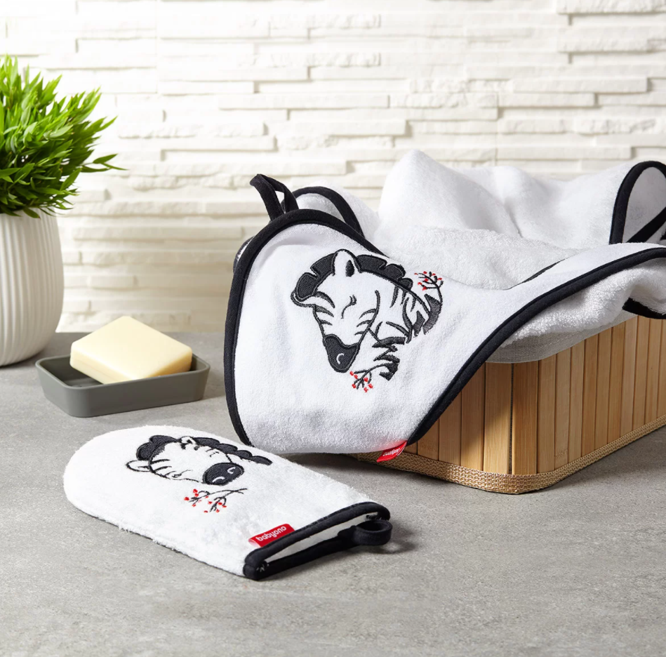 Baby Ono manusa pentru baie frotir Natural Bamboo 0m+ Alb  03