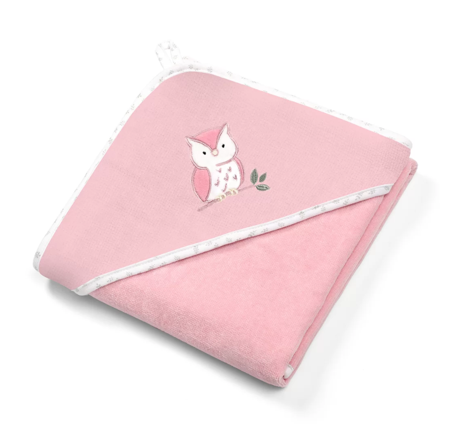 Baby Ono prosop cu gluga velur 100x100 cm 0m+, Roz 01 Imagine principală a produsului