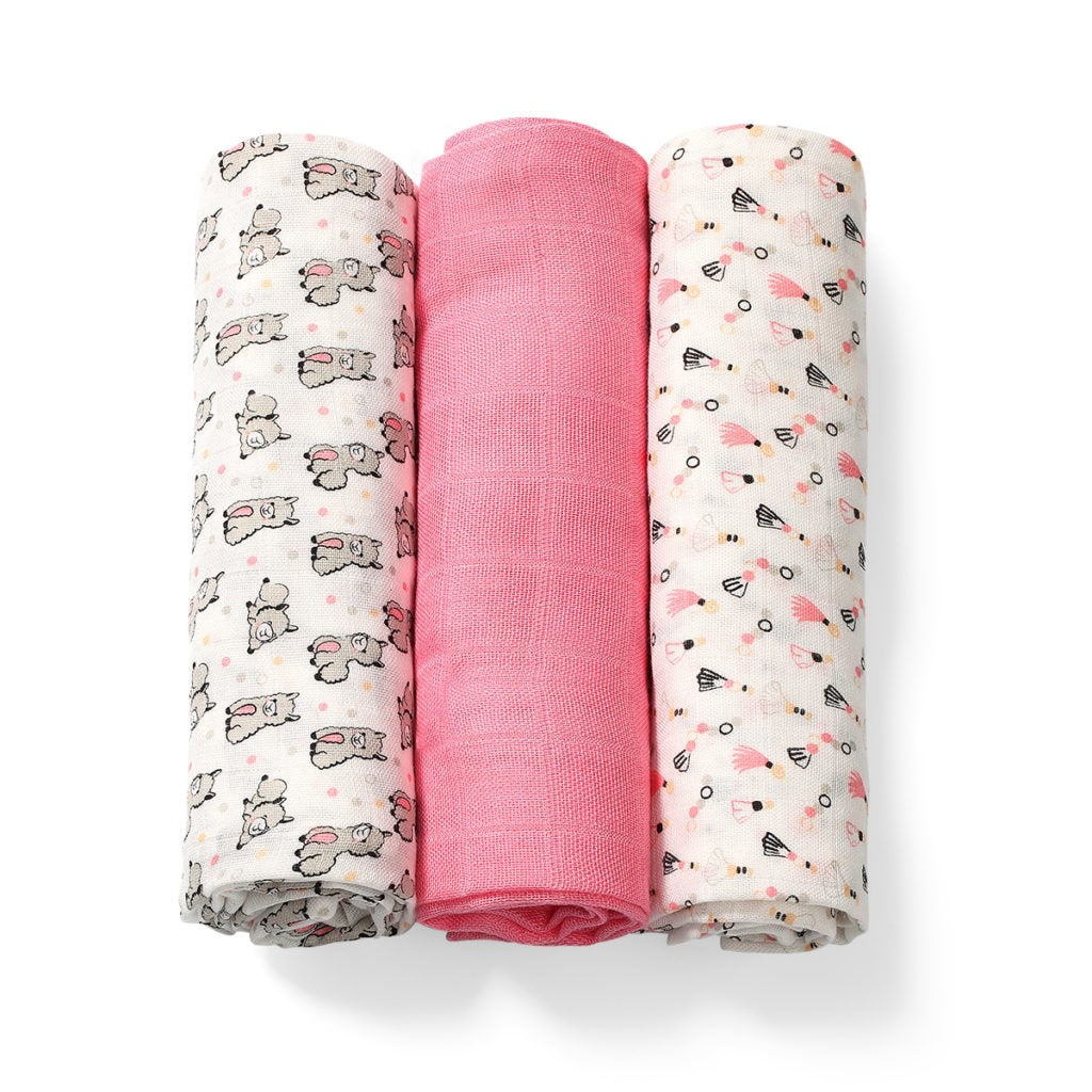 Baby Ono scutec textil Bamboo Natural 70x70 cm 3 buc, Zmeura