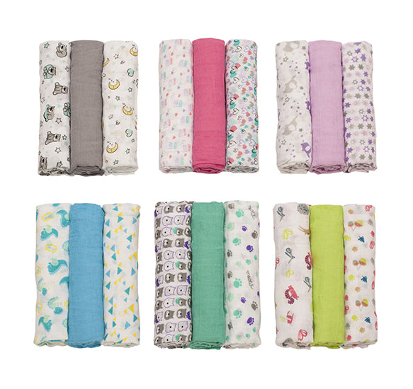 Baby Ono scutec textil din muselina 70x70 cm 3 buc 348 02