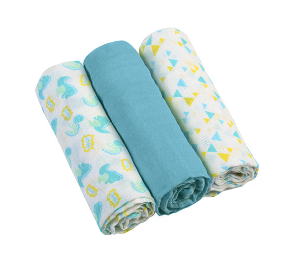 Baby Ono scutec textil din muselina 70x70 cm 3 buc 348 Blue 01