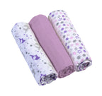 Baby Ono scutec textil din muselina 70x70 cm 3 buc/set Purple