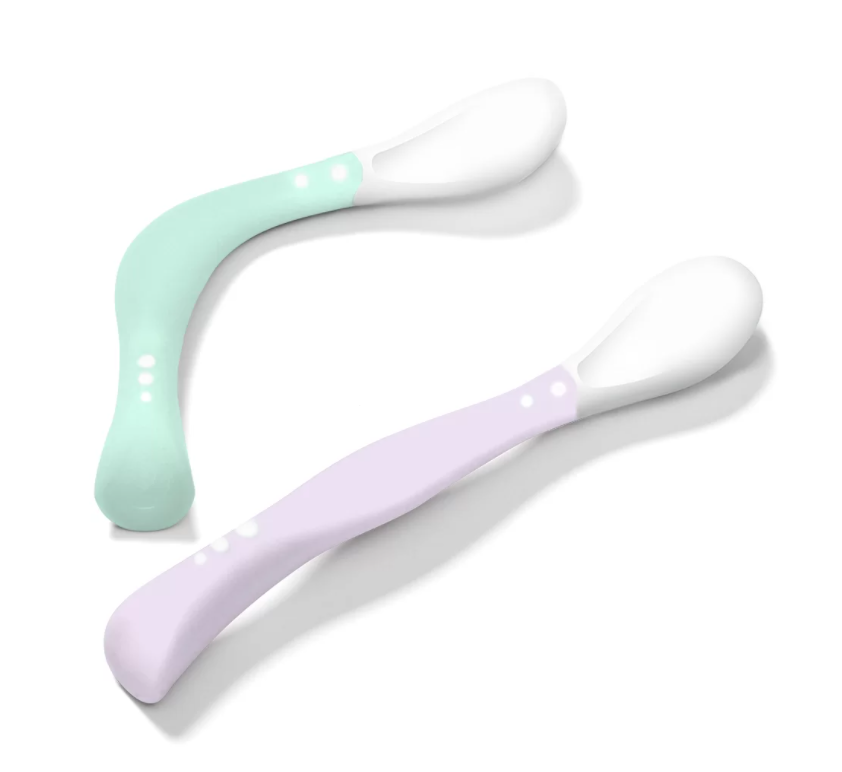 Baby Ono set lingurite flexibile 6m+ 2 buc, verde-mov Imagine secundară a produsului