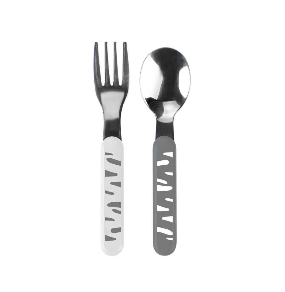 Baby Ono set tacamuri din otel inoxidabil 12m+ alb-gri 106501 01 Imagine principală a produsului