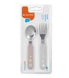 Baby Ono set tacamuri din otel inoxidabil 12m+ roz pudrat-bej  02