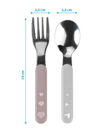 Baby Ono set tacamuri din otel inoxidabil 12m+ roz pudrat-bej  04