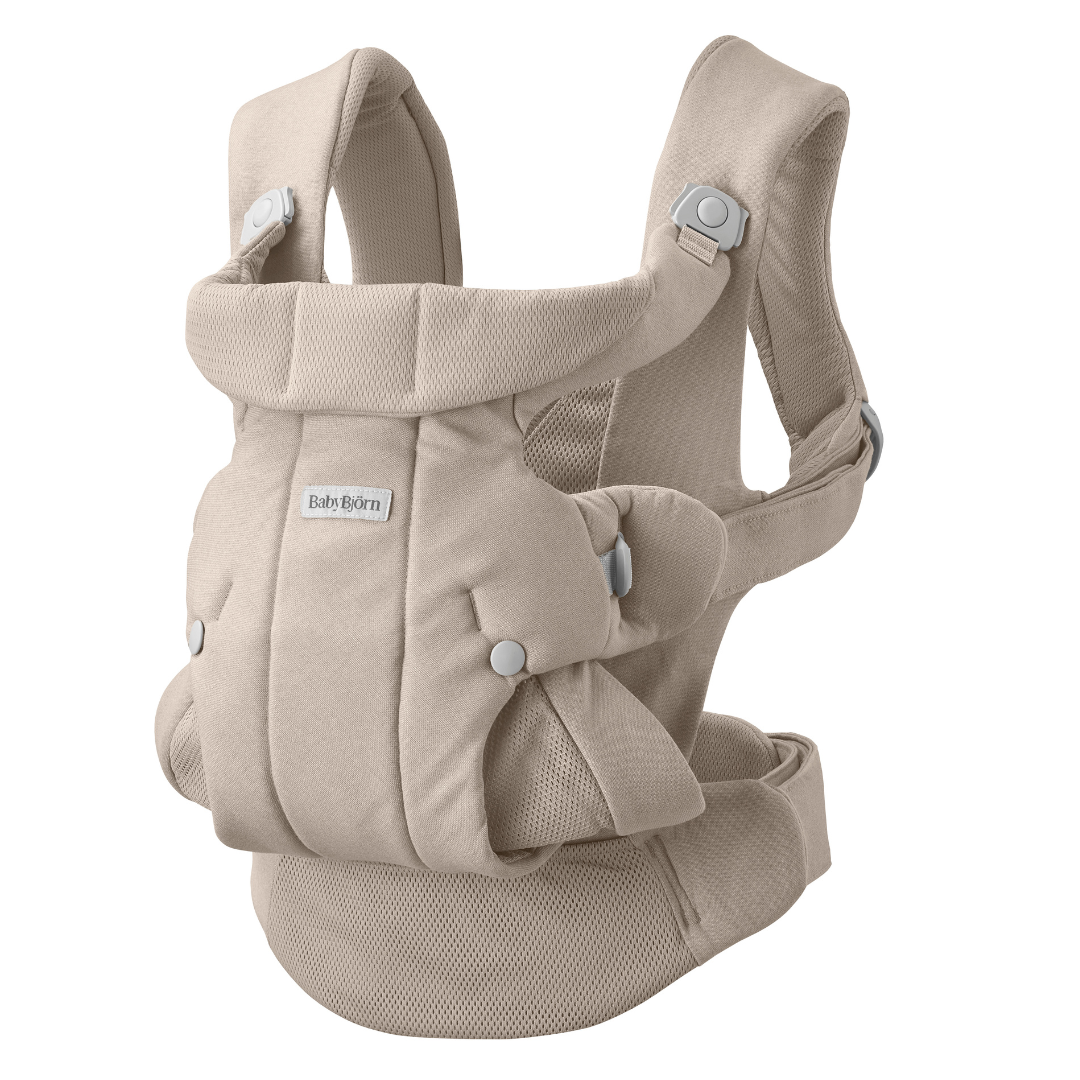 BabyBjorn marsupiu anatomic Baby Carrier Hold 3,2–13,5 kg Sand Gray tesatura periata Imagine principală a produsului