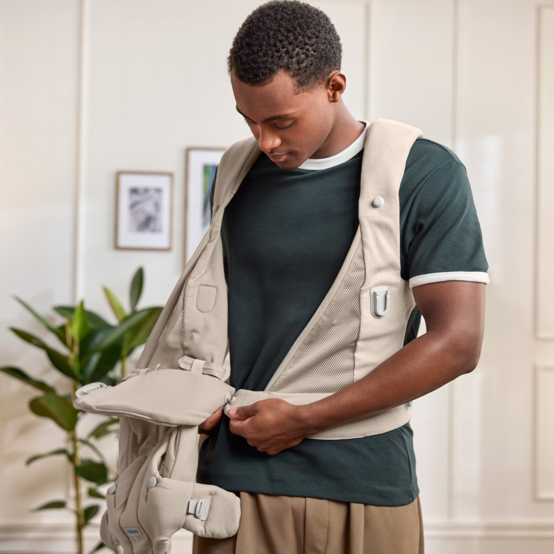 BabyBjorn marsupiu anatomic Baby Carrier Hold 3,2–13,5 kg Sand Gray tesatura periata