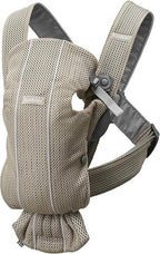 BabyBjorn marsupiu anatomic Mini 0-2 ani, Greige 3D Mesh