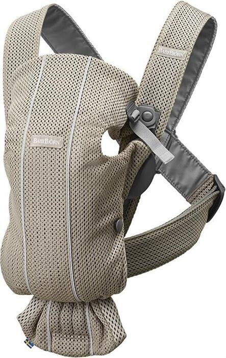 BabyBjorn marsupiu anatomic Mini 0-2 ani, Greige 3D Mesh