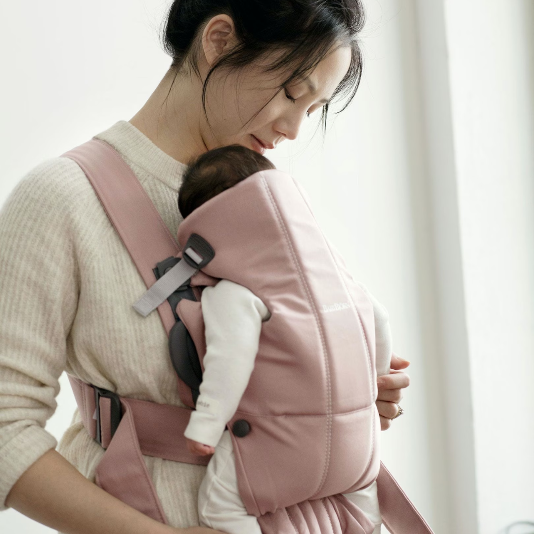 BabyBjorn marsupiu anatomic Mini pentru 3.2 -11 kg Dusty Pink, Tesatura Imagine secundară a produsului