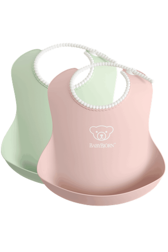 BabyBjorn set 2 bavete moi 4m+, Powder Green/Powder Pink 01