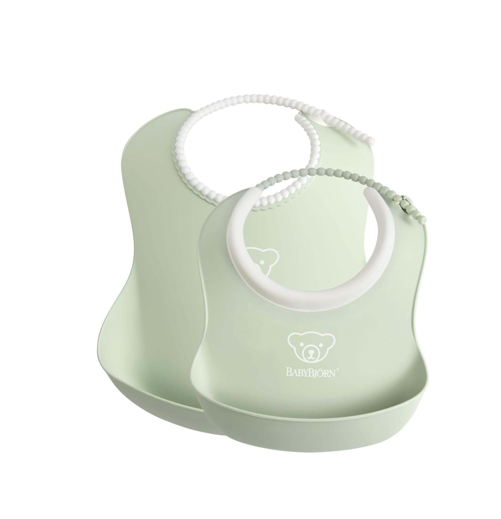 BabyBjorn set 2 bavete moi Baby Feeding Set 4m+, Powder green  Imagine principală a produsului