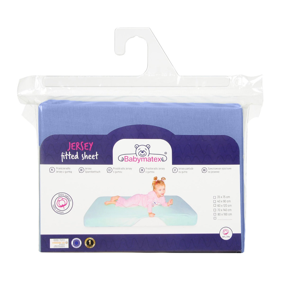 BabyMatex cearsaf cu elastic jersey 120x60 cm Dark Blue