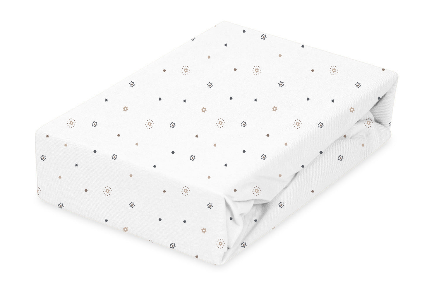 BabyMatex cearsaf impermeabil jersey print 120x60x10 cm Alb cu stelute