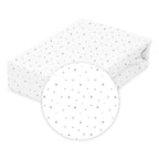 BabyMatex cearsaf impermeabil jersey print 120x60x10 cm Alb cu stelute