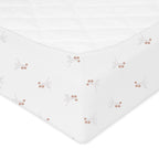 BabyMatex cearsaf impermeabil jersey print 120x60x10 cm Ecru cu flori