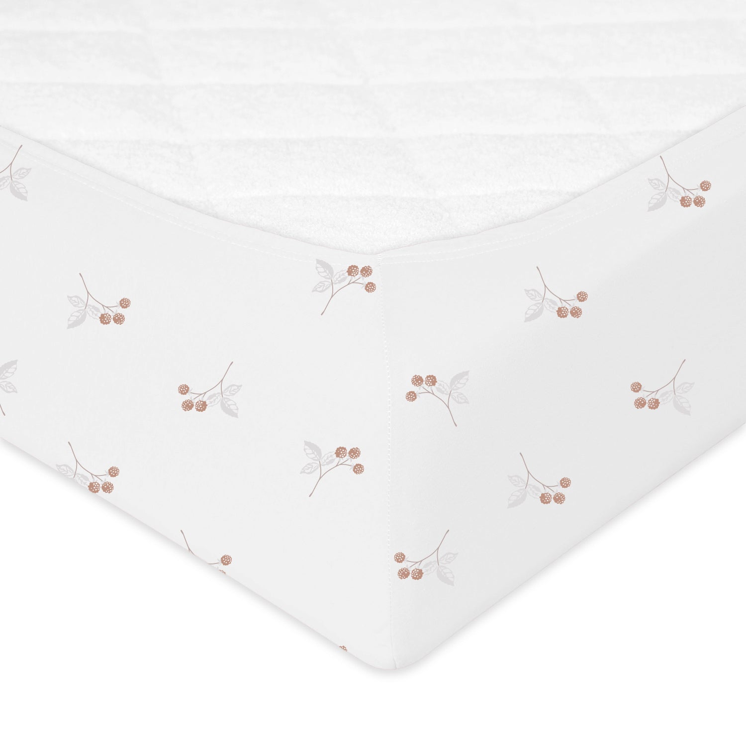BabyMatex cearsaf impermeabil jersey print 120x60x10 cm Ecru cu flori