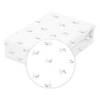 BabyMatex cearsaf impermeabil jersey print 120x60x10 cm Ecru cu flori