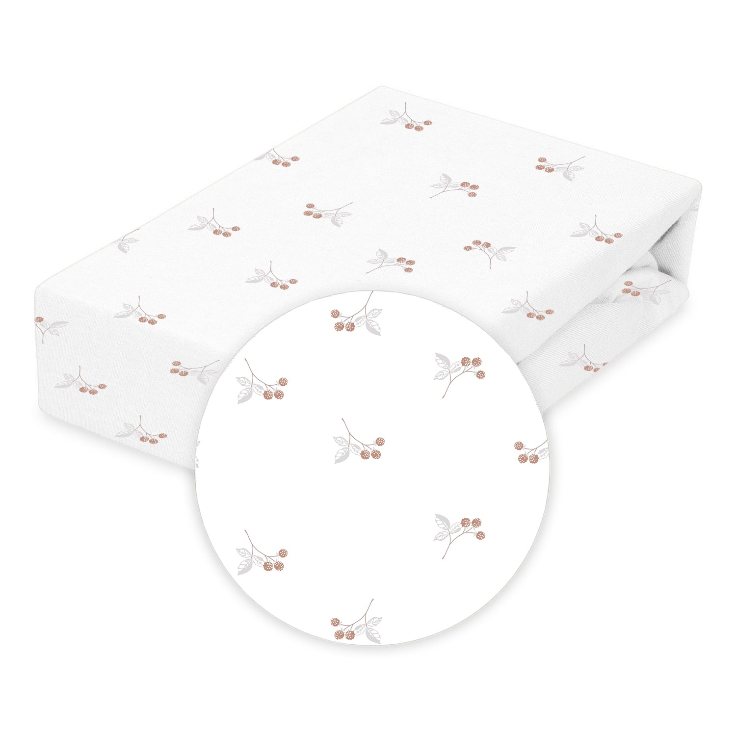 BabyMatex cearsaf impermeabil jersey print 120x60x10 cm Ecru cu flori