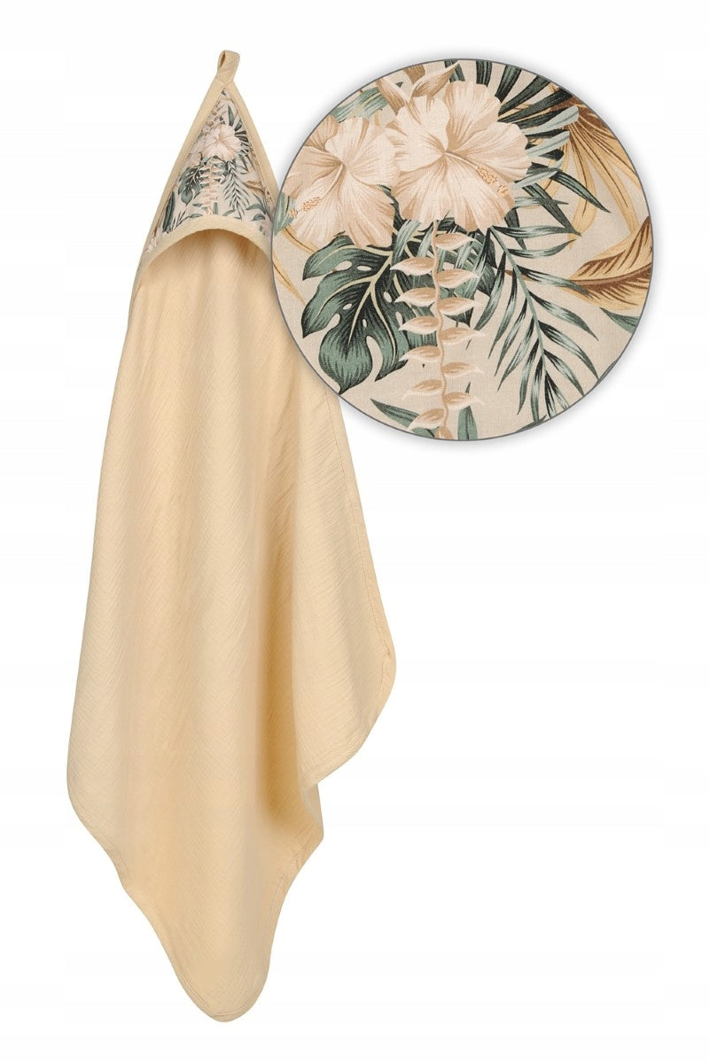 BabyMatex prosop de baie cu gluga din muselina 85x85 cm Bej