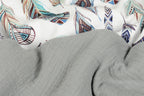 BabyMatex prosop de baie MUSLIN DESIGN cu gluga 85x85 cm Gri cu stil indian