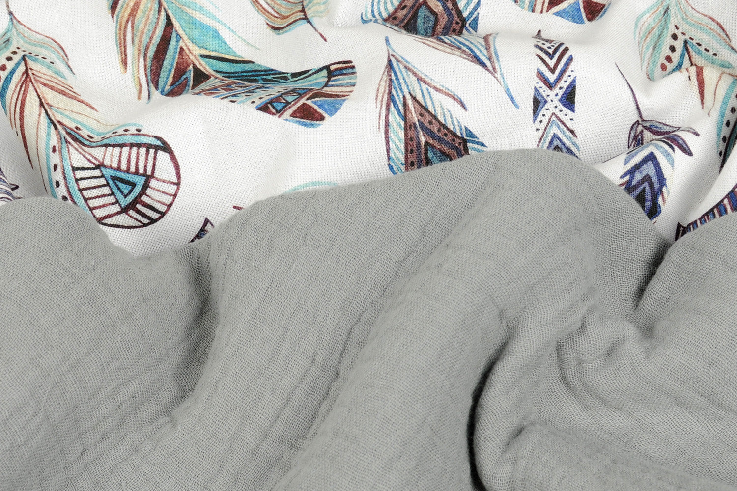 BabyMatex prosop de baie MUSLIN DESIGN cu gluga 85x85 cm Gri cu stil indian