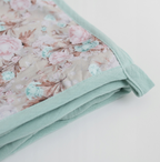 BabyMatex prosop de baie MUSLIN DESIGN cu gluga 85x85 cm Menta cu flori