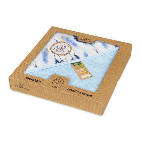 BabyMatex prosop de baie cu gluga Bamboo 100x100 cm Albastru Imagine principală a produsului