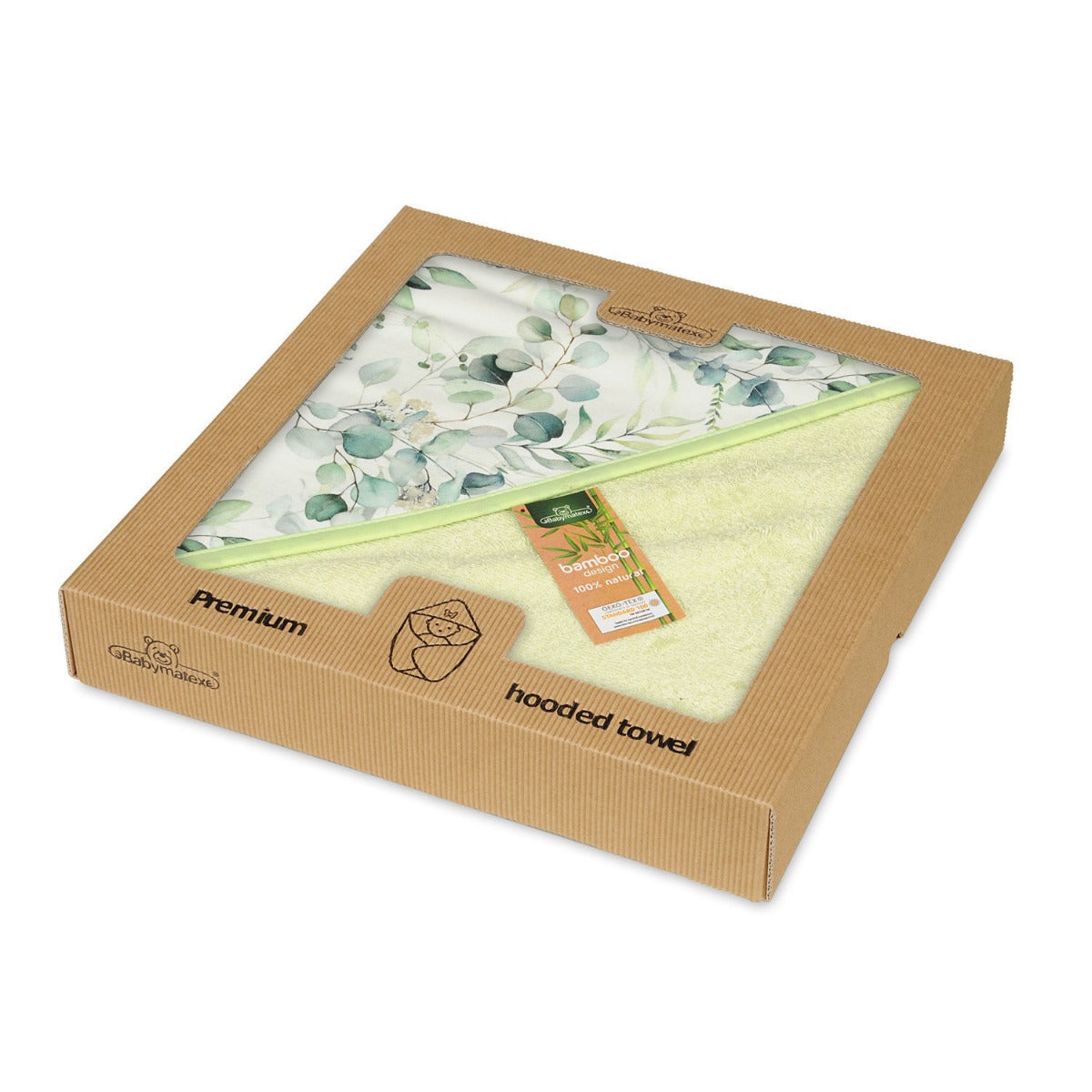BabyMatex prosop de baie cu gluga Bamboo 100x100 cm Green Imagine principală a produsului