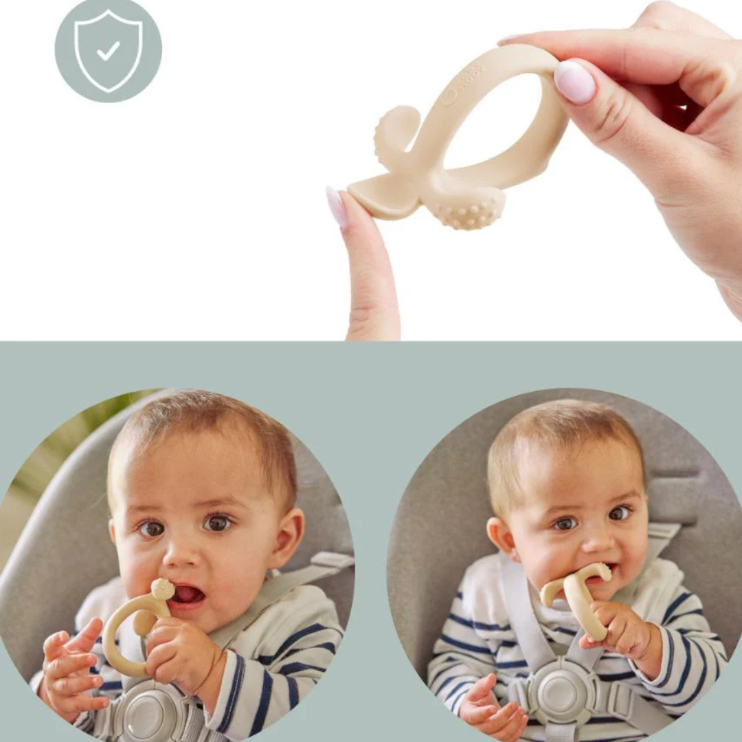 Babymoov lingurita bebe 2in1 din silicon, pentru diversificare si dentitie 4m+