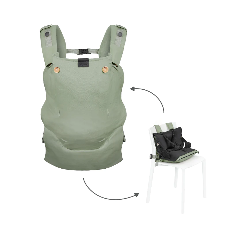 Babymoov marsupiu Moov&Boost transformabil in Booster 0m+ Verde salvie