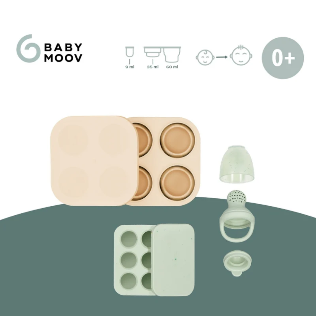 Babymoov set recipiente din silicon si feeder pentru bebelusi 0m+