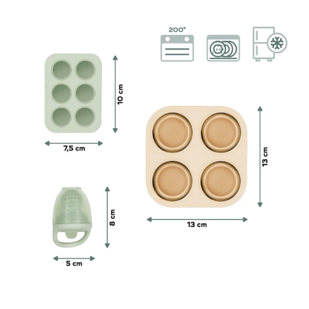 Babymoov set recipiente din silicon si feeder pentru bebelusi 0m+